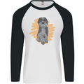 Aussie Doodle Mens L/S Baseball T-Shirt White/Black