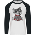 Muay Thai The Beast MMA Mixed Martial Arts Mens L/S Baseball T-Shirt White/Black