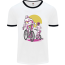 Father & Son Cycling Fathers Day Bicycle Bike Mens Ringer T-Shirt White/Black