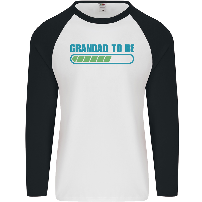 Grandad to Be Newborn Baby Grandparent Mens L/S Baseball T-Shirt White/Black