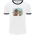 A Chihuahua & Cocker Spaniel Dogs Mens Ringer T-Shirt White/Black