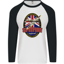 Supermarine Spitfire Flying Legend Mens L/S Baseball T-Shirt White/Black