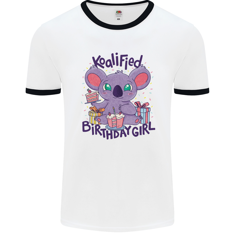 Koalified Birthday Girl 3rd 4th 5th 6th 7th 8th 9th Mens Ringer T-Shirt White/Black