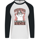 Hail the All Mighty Frenchie French Bulldog Dog Mens L/S Baseball T-Shirt White/Black