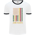 Juneteenth Black Lives Matter USA Flag Mens Ringer T-Shirt White/Black