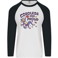 Cordless & Proud Rock Climbing Monkey Mens L/S Baseball T-Shirt White/Black