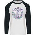 Cowgirl Soul Equestrian Horse Mens L/S Baseball T-Shirt White/Black