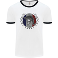 French Bodybuilding Flag Gym Training France Mens Ringer T-Shirt White/Black