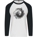 Axoloti Yin Yang Mens L/S Baseball T-Shirt White/Black
