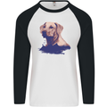 Golden Retriever Mountains Mens L/S Baseball T-Shirt White/Black