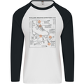 Roller Skating Boot Blueprint Mens L/S Baseball T-Shirt White/Black