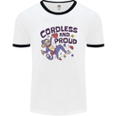 Cordless & Proud Rock Climbing Monkey Mens Ringer T-Shirt White/Black