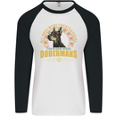 A Dobermans Dog Mens L/S Baseball T-Shirt White/Black