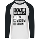 Levels of Wildness Gemini Mens L/S Baseball T-Shirt White/Black
