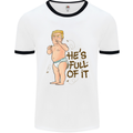 Donald Trump Hes Full of It Sh!#t Funny Mens Ringer T-Shirt White/Black