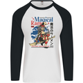 Magical Ramen Noodles Witch Halloween Mens L/S Baseball T-Shirt White/Black