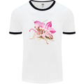 An Orchid Mantis Mens Ringer T-Shirt White/Black