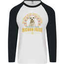 A Bichon Frise Dog Mens L/S Baseball T-Shirt White/Black
