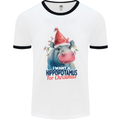Hippopotamus For Christmas Hippo Xmas Mens Ringer T-Shirt White/Black