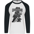 Extreme Motocross Dirt Bike MotoX Motosport Mens L/S Baseball T-Shirt White/Black