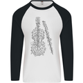 A Violin Cello Mens L/S Baseball T-Shirt White/Black