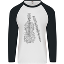 A Violin Cello Mens L/S Baseball T-Shirt White/Black