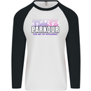 Parkour Free Running the Art of Movement Mens L/S Baseball T-Shirt White/Black