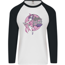 Breast Cancer Awareness Witch Halloween Mens L/S Baseball T-Shirt White/Black