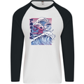 Surfing Axoloti Surfer Mens L/S Baseball T-Shirt White/Black