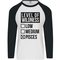 Levels of Wildness Pisces Mens L/S Baseball T-Shirt White/Black