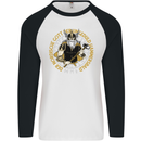 A Viking Man Mens L/S Baseball T-Shirt White/Black
