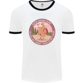 Sloth Hiking Team Funny Trekking Walking Mens Ringer T-Shirt White/Black