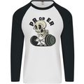 PR or ER Gym Bodybuilding Training Mens L/S Baseball T-Shirt White/Black