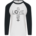 In Love With the Cross Christian Christ Mens L/S Baseball T-Shirt White/Black