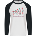 Evolution of a Guitarist Mens L/S Baseball T-Shirt White/Black