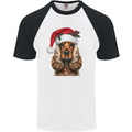 Christmas Cocker Spaniel Xmas Dog Mens S/S Baseball T-Shirt White/Black