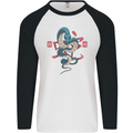 Chinese Zodiac Shengxiao Year of the Snake Mens L/S Baseball T-Shirt White/Black