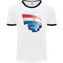 Curled Paraguay Flag Paraguayan Day Football Mens Ringer T-Shirt White/Black