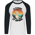 Conspiracy Theory If Flies it Spies Birds Funny Mens L/S Baseball T-Shirt White/Black
