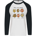 Cats Types of Coffee Drinkers Mens L/S Baseball T-Shirt White/Black