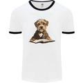 A Dog Reading a Book Mens Ringer T-Shirt White/Black