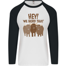 We Herd That Funny Cow Mens L/S Baseball T-Shirt White/Black