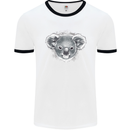 A Koala Bear Head Mens Ringer T-Shirt White/Black