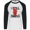 I Still Heart Zombies Apocalypse Mens L/S Baseball T-Shirt White/Black