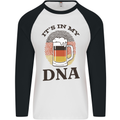 German Beer It's in My DNA Funny Germany Mens L/S Baseball T-Shirt White/Black