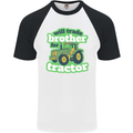 Will Trade Brother For Tractor Farmer Mens S/S Baseball T-Shirt White/Black