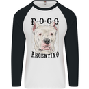 A Dogo Argentino Dog Mens L/S Baseball T-Shirt White/Black