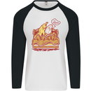 A Naked Banana Cold in Bed Mens L/S Baseball T-Shirt White/Black