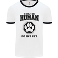 Funny Dog Service Human Do Not Pet Mens Ringer T-Shirt White/Black