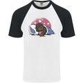 A Dachshund in Bed Dog Mens S/S Baseball T-Shirt White/Black